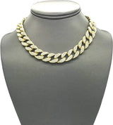Men’S Iced Out Hip-Hop Gold Tone Bling Bling Rappers Cuban Link Chain Choker Necklace - CN2020