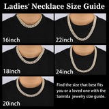 Mens Cuban Link Chain Iced Out Silver Miami Cuban Necklace Bling Diamond Chain Hip Hop Jewelry with Gift Box for Women