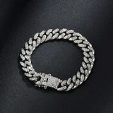 Luxury Lab Diamond Watch & Iced Cuban Chain Necklace & Hip Hop Bracelet Gift Set