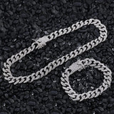 Luxury Lab Diamond Watch & Iced Cuban Chain Necklace & Hip Hop Bracelet Gift Set