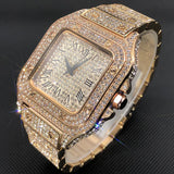 ICED OUT SQUARE NUMERAL DIAL WATCH