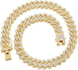 Mens Cuban Link Chain Iced Out Silver Miami Cuban Necklace Bling Diamond Chain Hip Hop Jewelry with Gift Box for Women