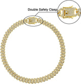 Mens Cuban Link Chain Iced Out Silver Miami Cuban Necklace Bling Diamond Chain Hip Hop Jewelry with Gift Box for Women