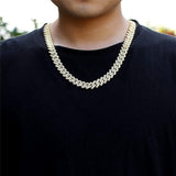 Mens Cuban Link Chain Iced Out Silver Miami Cuban Necklace Bling Diamond Chain Hip Hop Jewelry with Gift Box for Women