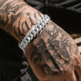 Luxury Lab Diamond Watch & Iced Cuban Chain Necklace & Hip Hop Bracelet Gift Set