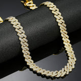 Mens Cuban Link Chain Iced Out Silver Miami Cuban Necklace Bling Diamond Chain Hip Hop Jewelry with Gift Box for Women