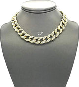Blinged Out Cuban Necklace W/ Matching Bracelet and Fire Iced Out Timepiece - Boujee 3Pc Set - 2023 CNBW (ST10226 Gld/Gld)