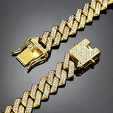 Mens Cuban Link Chain Iced Out Silver Miami Cuban Necklace Bling Diamond Chain Hip Hop Jewelry with Gift Box for Women