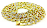 Men’S Iced Out Hip-Hop Gold Tone Bling Bling Rappers Cuban Link Chain Choker Necklace - CN2020