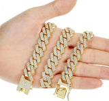 Mens Cuban Link Chain Iced Out Silver Miami Cuban Necklace Bling Diamond Chain Hip Hop Jewelry with Gift Box for Women