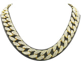Men’S Iced Out Hip-Hop Gold Tone Bling Bling Rappers Cuban Link Chain Choker Necklace - CN2020